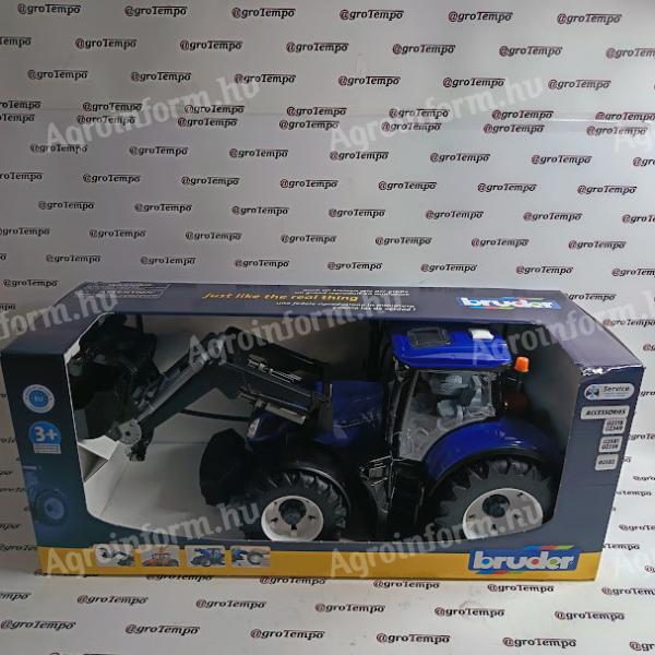 03121 BRUDER Traktor - New Holland T7.315, elülső rakodóval - Bruder 3121