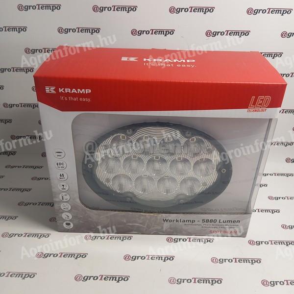 LA10432SP Kramp Munkalámpa LED, 65W, 5880lm, ovális, 10/30V, 166x148x95mm, Deutsch dugó, Spot, 13 LED