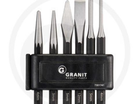 7301741 GRANIT BLACK EDITION Véső- és csapkiütő készlet - 6 részes 7301741 GRANIT BLACK EDITION Véső- és csapkiütő készlet - 6 részes