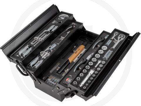 11986696 GRANIT BLACK EDITION Nagy teherbírású szerszámosláda - Szerszámokkal feltöltve, 54 részes 11986696 GRANIT BLACK EDITION Nagy teherbírású szerszámosláda - Szerszámokkal feltöltve, 54 részes