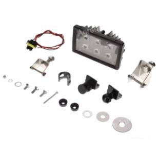 LA10512 KRAMP 6 LED-es munkalámpa, 30 W, 2400 lm, téglalap alakú, 10/30 V, H11 csatlakozó, szórt fényű