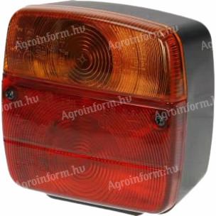 LA11003 Sacex Hátsó lámpa négyzetes, 12/24 V, piros/borostyán, felcsavarozható, 105x100x52 mm
