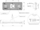 LA35053 Gopart Szélességjelző LED lámpa, 0,4/0,7 W, téglalap, 12/24 V, narancs, 112x45x11 mm, 3 LED-es