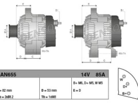 DAN655 DENSO generátor (14V, 85A) DAN655 DENSO generátor (14V, 85A)