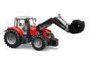03047 BRUDER Traktor - Massey Ferguson 7624, elülső rakodóval - BRUDER 3047