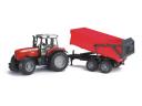 02045 BRUDER Traktor - Massey Ferguson 7480, pótkocsival - BRUDER 2045