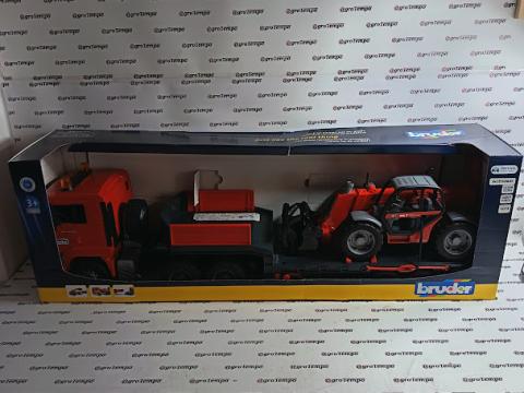 02774 BRUDER MAN TGA teherautó pótkocsival és teleszkópos rakodóval - Bruder 2774