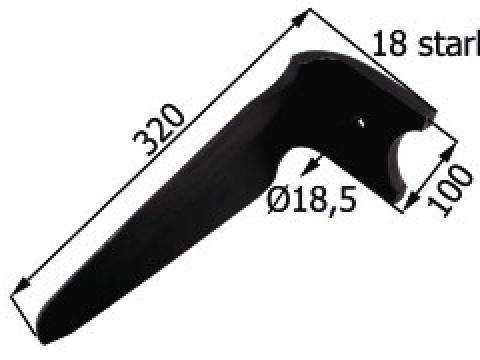 MA44010150 KVERNELAND Forgóborona-fog Quick-Fit jobb, 18 mm
