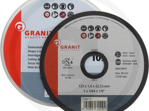 77599135 GRANIT Vágókorong 10 db, fémdobozban Acél, rozsdamentes acél