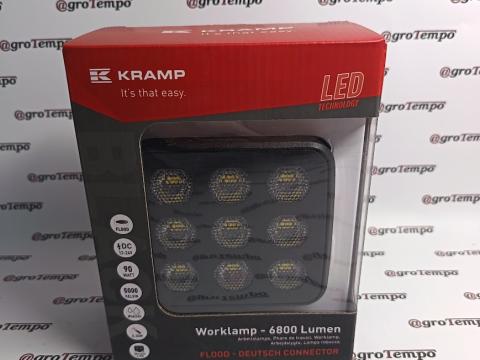 LA10833 KRAMP LED-es munkalámpa, 90 W, 6800 lm, négyszögletes, 12/24 V, fehér, 108x120,7x52,7 mm, Deutsch csatlakozós, reflektor, 18 LED-es LA10833 KRAMP LED-es munkalámpa, 90 W, 6800 lm, négyszögletes, 12/24 V, fehér, 108x120,7x52,7 mm, Deutsch csatlakozós, reflektor, 18 LED-es
