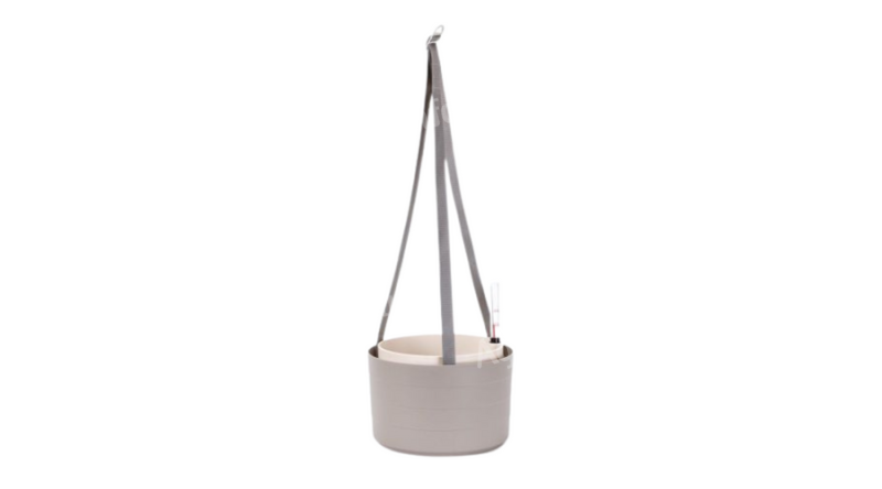 Plastia Berberis önöntöző cserép akasztós 30 cm taupe-elefántcsont szín
