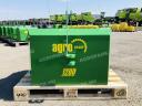 ÚJ 1200 kg-os fronthidraulika tömbsúly, zöld színben. fém külső héj, beton belső, zöld színű, vonórésszel, AGROPARK felirattal