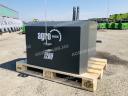 ÚJ 1200 kg-os fronthidraulika tömbsúly, szürke színben. fém külső héj, beton belső, szürke színű, vonórésszel, AGROPARK felirattal