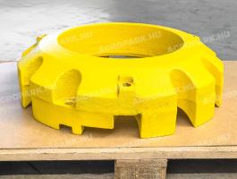 ÚJ 205 kg-os keréksúly John Deere traktorra. további kiegészítő súlyokkal bővíthető, vas öntvény, sárga színben