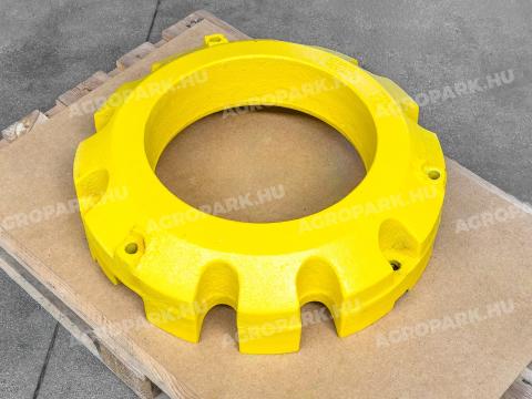 ÚJ 205 kg-os keréksúly John Deere traktorra. további kiegészítő súlyokkal bővíthető, vas öntvény, sárga színben ÚJ 205 kg-os keréksúly John Deere traktorra. további kiegészítő súlyokkal bővíthető, vas öntvény, sárga színben