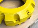 ÚJ 205 kg-os keréksúly John Deere traktorra. további kiegészítő súlyokkal bővíthető, vas öntvény, sárga színben