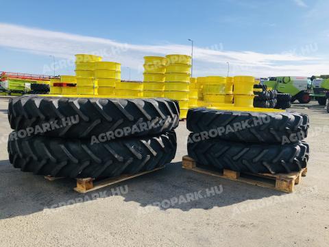 ÚJ állítható művelőkerék szett 320/85R34 és 380/90R46. John Deere 6135M-6195M, 6135R-6155R, 6530-6930 traktorokhoz, CEAT gumizással ÚJ állítható művelőkerék szett 320/85R34 és 380/90R46. John Deere 6135M-6195M, 6135R-6155R, 6530-6930 traktorokhoz, CEAT gumizással