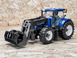 ÚJ New Holland T7.315 homlokrakodós Bruder játék traktor. valósághű funkciók,strapabíró kialakítás ABS műanyagból, 4 éves kortól ajánlott, 1:16 méretarány