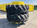 Ikerkerék szett Goodyear 620/70R42 gumizással. 20x42-es ikerfelni 254 mm-es távtartóval, használt Goodyear gumiabroncs, 12 db szerelék