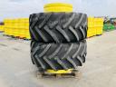 Ikerkerék szett Continental 650/65R34 gumizással. 23x34-as ikerfelni 254 mm-es távtartóval, használt Continental gumiabroncs, 6 db szerelék