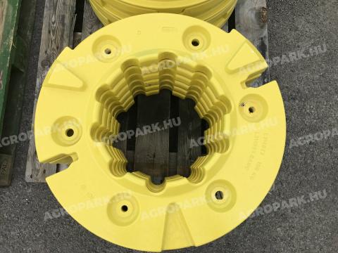 ÚJ 100 kg-os John Deere gyári külső keréksúly (L214823). John Deere 6M és 6R traktorokhoz, súlytartóra szerelhető keréksúly, bővíthető kivitel