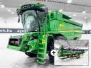 John Deere S680i (1597/2293 üzemórás) rotoros kombájn, 9,1 m 630R asztal + kocsi + repcetoldat, ProDrive, GoodYear széles gumik
