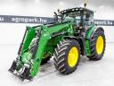 John Deere 6155R (2607 üzemórás) traktor, AutoQuad 50 km/h, TLS, rug. fülke, full RTK, új homlokrakodó, légfék, Trelleborg