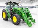 John Deere 6115R (11281 üzemórás) traktor, AutoQuad 24/24, TLS, légfék, 3 pár hidr. kör, JD H310 homlokrakodó