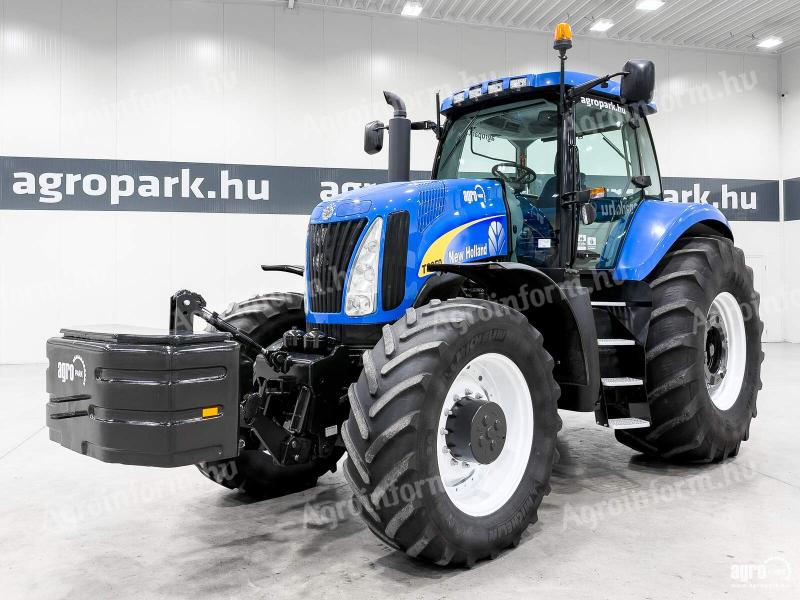 New Holland T8050 (5803 üzemórás) traktor, UltraCommand Powershift 19/4 50 km/h, légfék, 5 pár ESCV, fronthidraulika