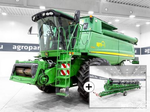 John Deere S690 4WD (4106/6619 üzemórás) rotoros, 630R 9,1m-es asztal (2012 évj) + kocsi, 800/70R38, hozam és nedvességmérő, 4 db kamera + monitor John Deere S690 4WD (4106/6619 üzemórás) rotoros, 630R 9,1m-es asztal (2012 évj) + kocsi, 800/70R38, hozam és nedvességmérő, 4 db kamera + monitor