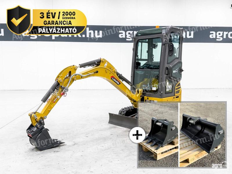 ÚJ Lovol FR20F-u minikotró, forgókotró, 3 év garancia, japán motor és hajtás, zéró far kilengéses
