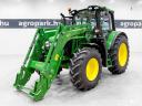 John Deere 6100M (4793 üzemórás) traktor, AutoQuad váltó, JD 603M homlokrakodó, légfék