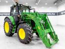 John Deere 6100M (4793 üzemórás) traktor, AutoQuad váltó, JD 603M homlokrakodó, légfék