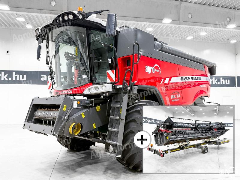 DEMO Massey Ferguson 7360PL BETA Paralevel 4x4 (107/169 üzemórás) 6,1 m asztal szállítókocsival, széles gumizással