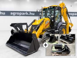 JCB 3CX Eco Sitemaster (4795 üzemóra) árokásó rakodó, 92 Le, klíma, Powershift, 4 kanál+villa, SRS