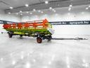 Claas Vario 1080 (V1080) 10,8 m Vario gabona vágóasztal forgózsámolyos szállítókocsival, 2 repcekaszával