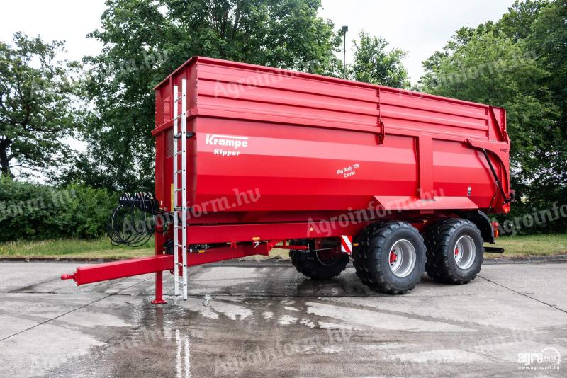 ÚJ Krampe Big Body 750 Carrier (BB 750) 22 tonna teherbírás, 35,2 m3, 60 cm-es magasítóval, Made in Germany, prémium pótkocsi