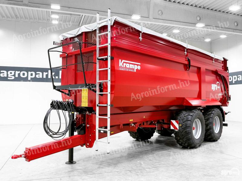 ÚJ Krampe BigBody 750 Carrier (BB 750) 22 tonna teherbírás, 35,2 m3, 60 cm-es magasítóval, Made in Germany, prémium monocoque / teknős pótkocsi