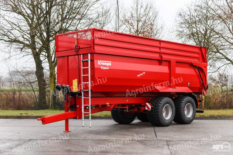 ÚJ Krampe Big Body 790 Carrier (BB 790) 22 tonna teherbírás, 37,5 m3, 60 cm-es magasítóval, Made in Germany, prémium monocoque / teknős pótkocsi