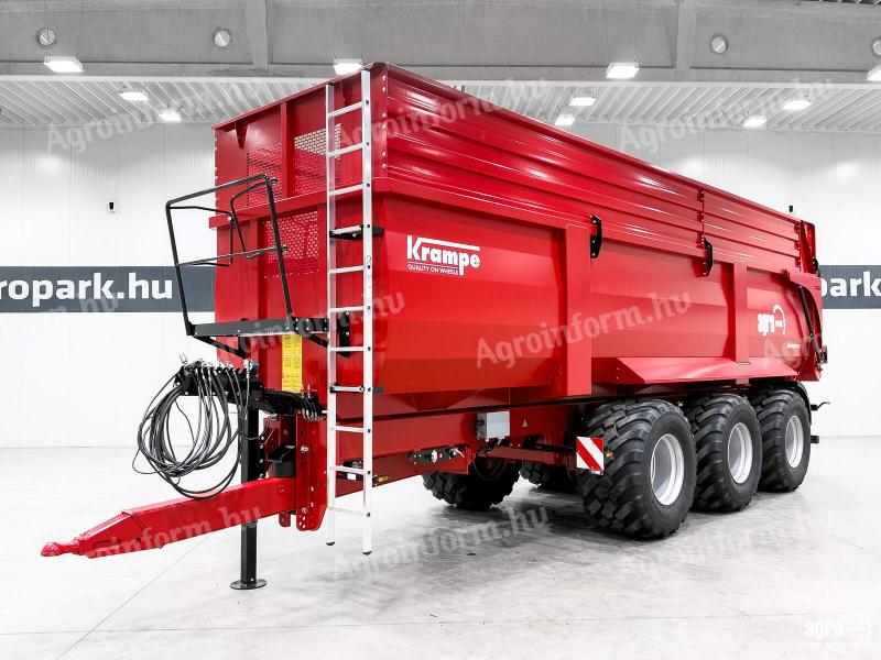 ÚJ Krampe Big Body 900 (BB 900) 28 tonna teherbírás, 46,1 m3, 3 tengely, 80 cm-es magasító, Made in Germany, prémium pótkocsi