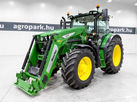 John Deere 6155R (3861 üzemórás) traktor, DirectDrive 50 km/h, rugózott híd, rugózott fülke, RTK, homlokrakodó, légfék John Deere 6155R (3861 üzemórás) traktor, DirectDrive 50 km/h, rugózott híd, rugózott fülke, RTK, homlokrakodó, légfék