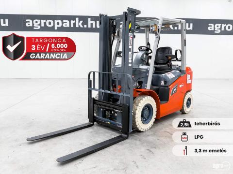 ÚJ HELI CPYD25-KU1HG3 G3, 2,5 tonnás LPG targonca 3,3 méteres emeléssel ÚJ HELI CPYD25-KU1HG3 G3, 2,5 tonnás LPG targonca 3,3 méteres emeléssel