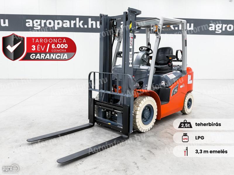 ÚJ HELI G3 2,5 tonnás LPG targonca 3,3 méteres emeléssel