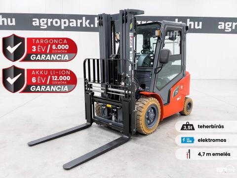 ÚJ HELI CPD35-GB2LI-M G2-M, 3,5 tonnás Li-ion elektromos targonca 4,7 méteres emeléssel ÚJ HELI CPD35-GB2LI-M G2-M, 3,5 tonnás Li-ion elektromos targonca 4,7 méteres emeléssel