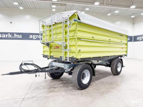 Fliegl DK 180 MAXUM 14 tonnás, 3 oldalra billenő, 19,3 m³, pódium, ponyva, létra, magasító