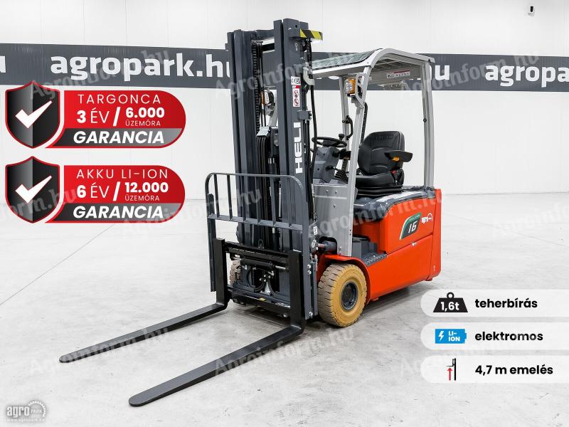 ÚJ HELI G3-M 1,6 tonnás Li-ion elektromos targonca 4,7 méteres emeléssel