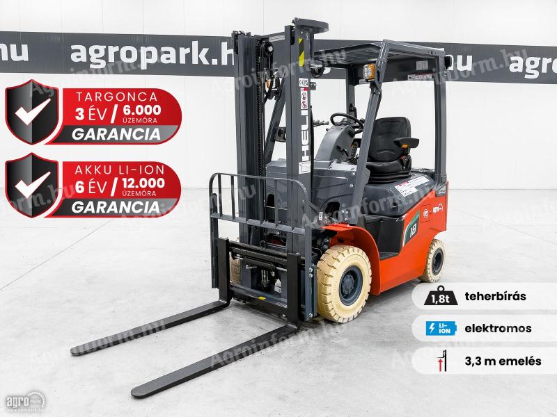 ÚJ HELI G2-S 1,8 tonnás Li-ion elektromos targonca 3,3 méteres emeléssel