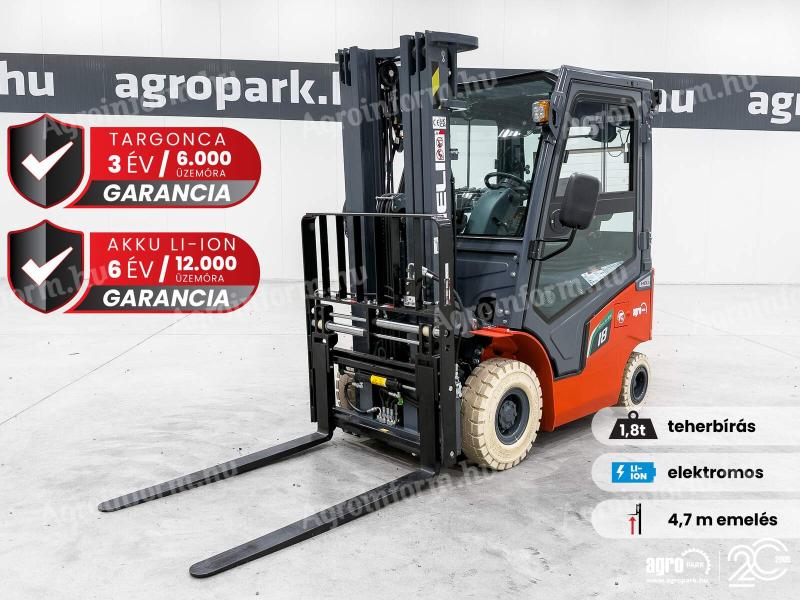 ÚJ HELI G2-S 1,8 tonnás Li-ion elektromos targonca 4,7 méteres emeléssel