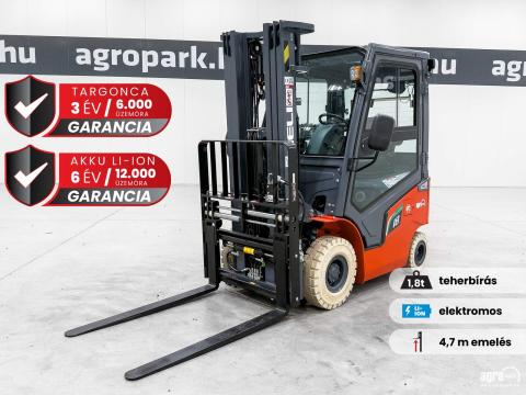 BÉRELHETŐ - ÚJ HELI CPD18-GC6LI-S G2-S 1,8 tonnás Li-ion elektromos targonca 4,7 méteres emeléssel BÉRELHETŐ - ÚJ HELI CPD18-GC6LI-S G2-S 1,8 tonnás Li-ion elektromos targonca 4,7 méteres emeléssel