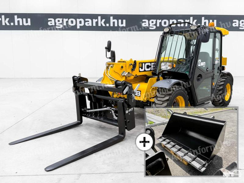 JCB 525-60 Hi-Viz (687 üzemórás) 2 m-es teljes magasság, 6m gémkinyúlás, 2,5 t emelés, klíma, villa+kanál